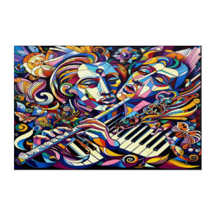 Colorful Crescendo: Artistic Expression of Music Acrylic Print