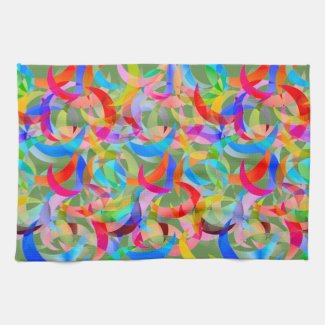 Colorful Crescent Design on Kitchen Towel