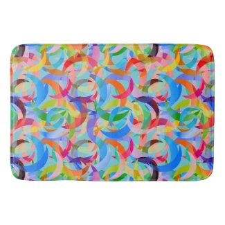 Colorful Crescent Design on Large Large Bath Mat