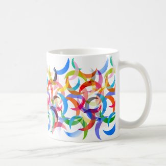 Colorful Crescent Moons on Coffee Mug
