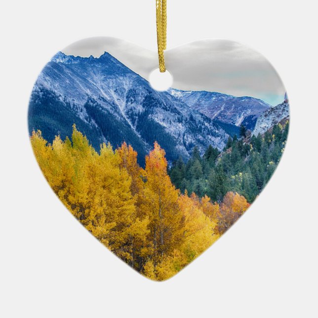 Colorful Crested Butte Colorado Ceramic Ornament (Front)