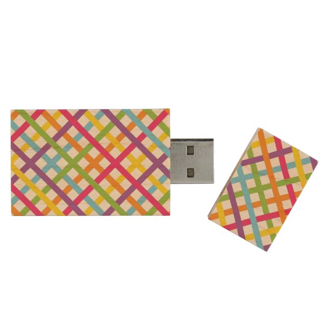 Colorful Criss Cross USB Flash Drive (Opened)