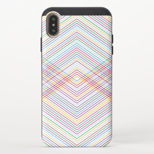 Colorful crisscross lines modern geometric pattern iPhone XS max slider case