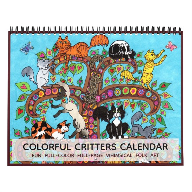 Colorful Critters Fun Cute Animals 2022 Boho Art Calendar (Cover)