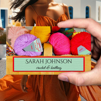 Colorful Crochet and Knitting Wool Business Card