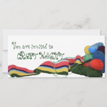 Colorful Crochet Craft Night Invitation