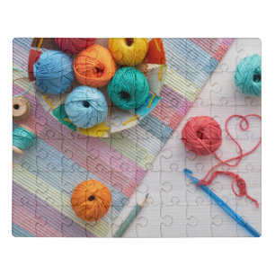 Colorful Crochet Craft Thread Yarn Needlework Jigsaw Puzzle