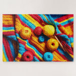 Colorful Crochet Craft Thread Yarn Needlework Jigsaw Puzzle<br><div class="desc">This fun craft themed jigsaw puzzle features colorful balls of yarn with crochet hooks on a crochet blanket #crochet #craft #crafter #crafting #yarn #thread #creative #handmade #love #needlework #girly #feminine #jigsaw #puzzle #jigsawpuzzle #gifts #fun #stockingstuffers #games</div>