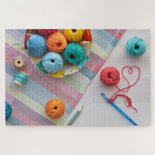 Colorful Crochet Craft Thread Yarn Needlework Jigsaw Puzzle