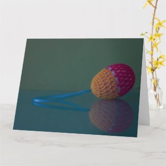Colorful Crochet Easter Egg Folded Greeting Card
