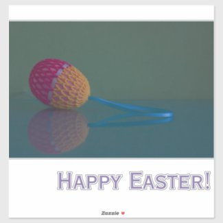 Colorful Crochet Easter Egg Holiday Vinyl Stickers