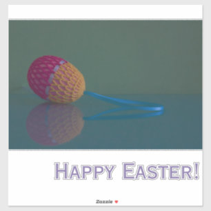Colorful Crochet Easter Egg Holiday Vinyl Stickers