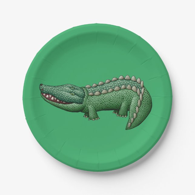 Colorful Crocodile Paper Plate (Front)