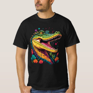 Colorful Crocodile Portrait T-Shirt