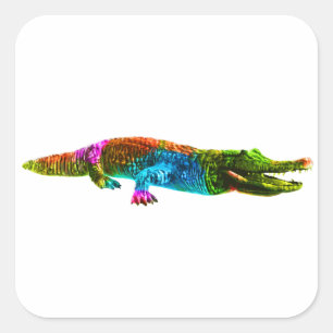 Colorful Crocodile Square Sticker