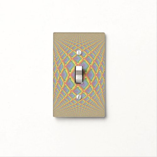 Colorful Cross Stitch Image with 3D Effect Light Switch Cover