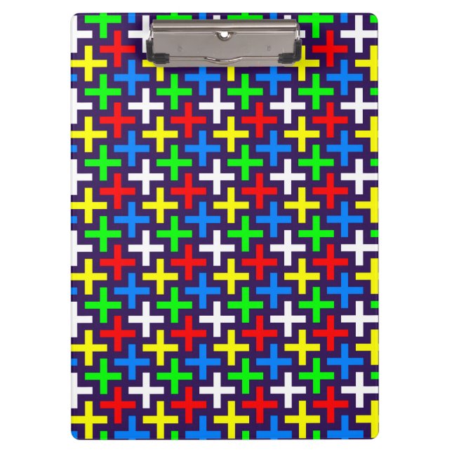 Colorful crosses pattern clipboard (Front)