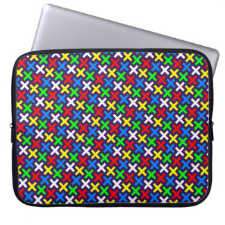Colorful crosses pattern laptop sleeve