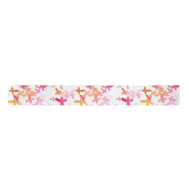Colorful Crosses Satin Ribbon (Front)