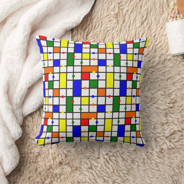Colorful Crossword  Throw Pillow (Blanket)