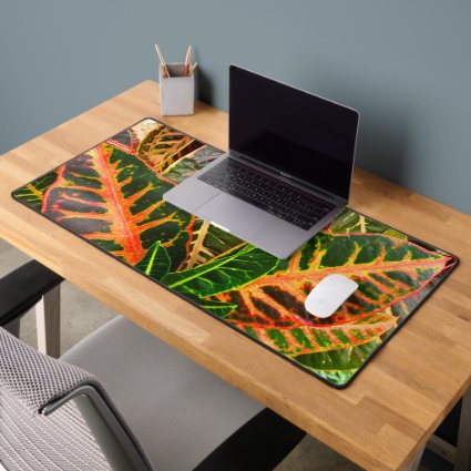 Colorful Croton Pattern Desk Mat