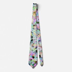 Colorful Crowd of Faces   artisan Neck Tie