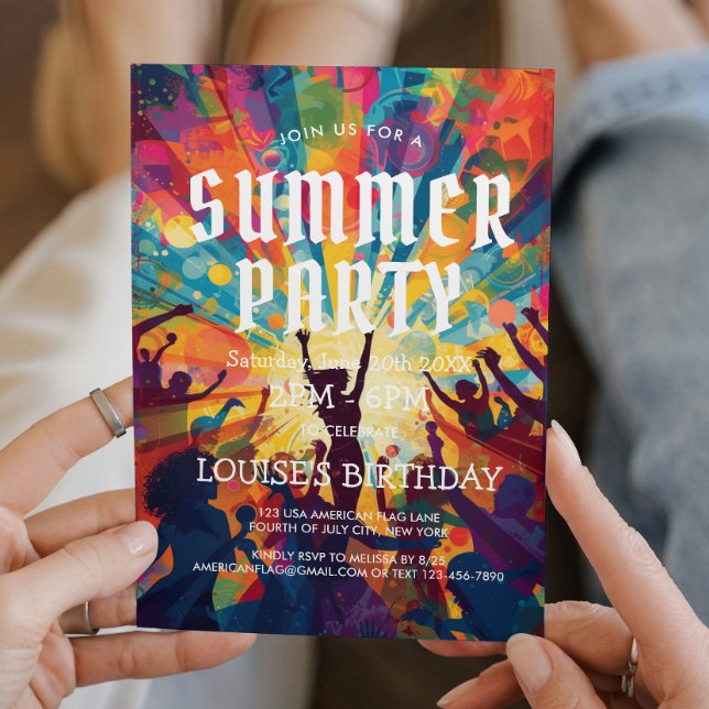 Colorful Crowd Summer Party Invitation (Creator Uploaded)
