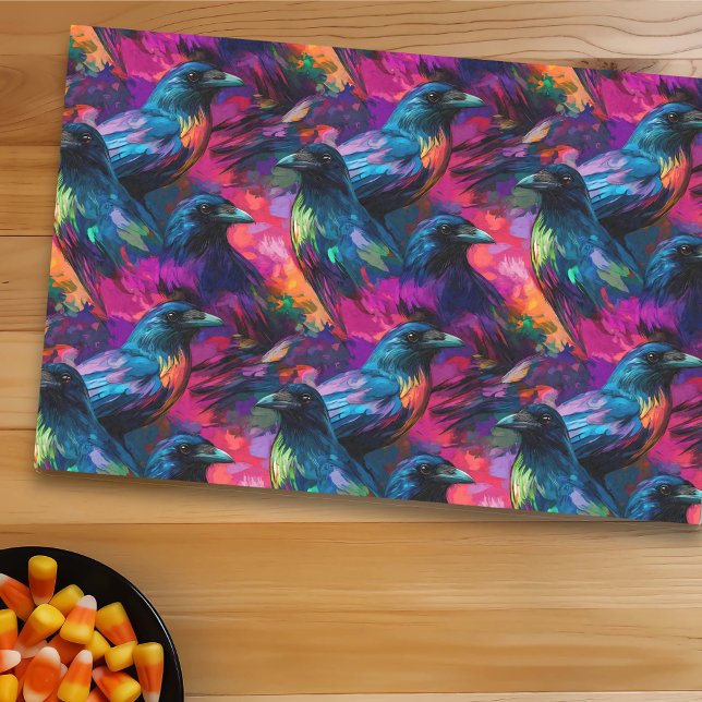 Colorful Crown Raven Print Tissue Paper (Creator Uploaded)