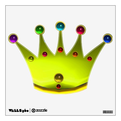 COLORFUL CROWN WITH GEMSTONES WALL STICKER