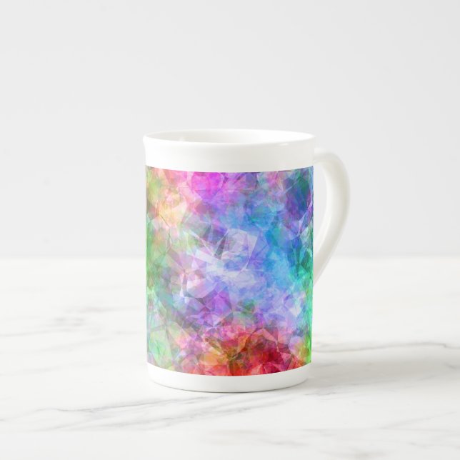 Colorful Crumpled Texture Bone China Mug (Front Right)