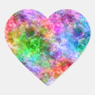 Colorful Crumpled Texture Heart Sticker