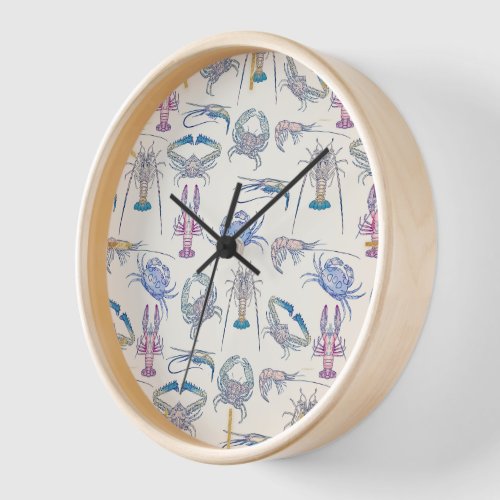 Colorful Crustacean Core Aesthetic Clock