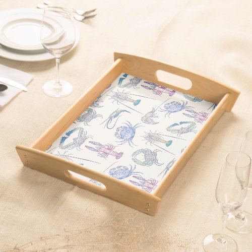 Colorful Crustacean Core Aesthetic Serving Tray