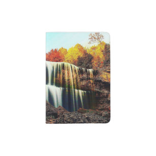 Colorful Crystal Clear Waterfall Passport Book Holder