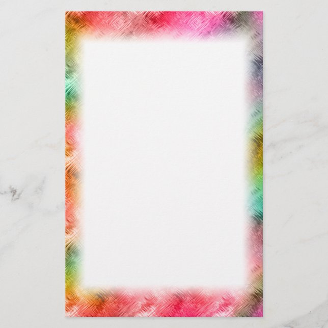 Colorful Crystal Glass Pattern Stationery (Front)