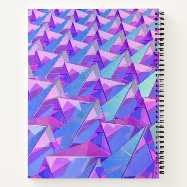 Colorful crystal pyramids notebook (Back)