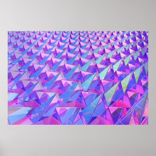 Colorful crystal pyramids poster (Front)