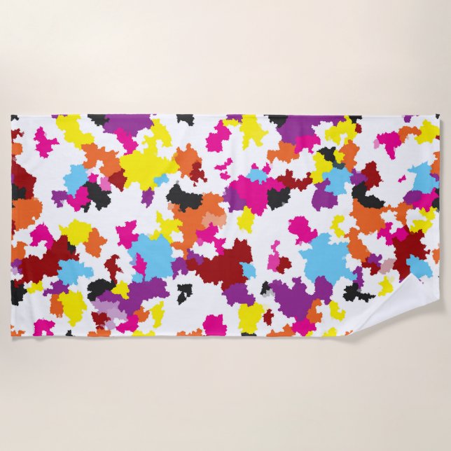 Colorful Crystalline Irregular Abstract Pattern  Beach Towel (Front)