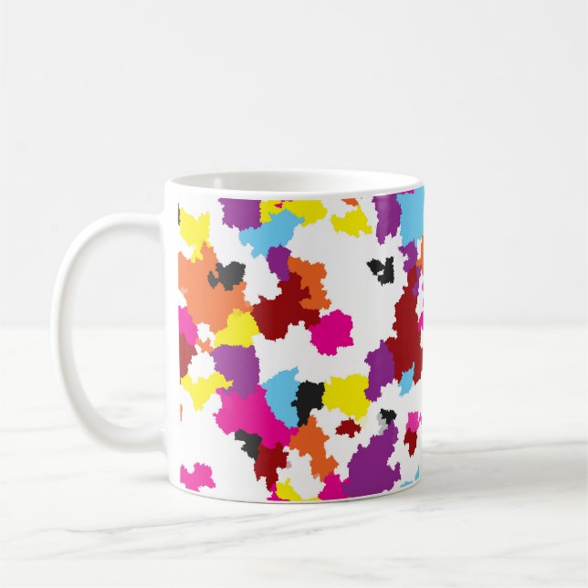 Colorful Crystalline Irregular Abstract Pattern  Coffee Mug (Left)
