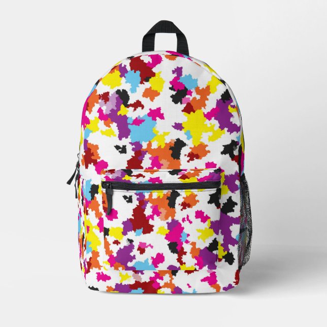 Colorful Crystalline Irregular Abstract Pattern  Printed Backpack (Front)
