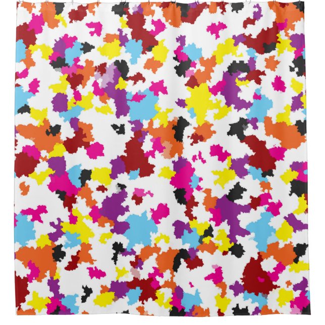 Colorful Crystalline Irregular Abstract Pattern  Shower Curtain (Front)