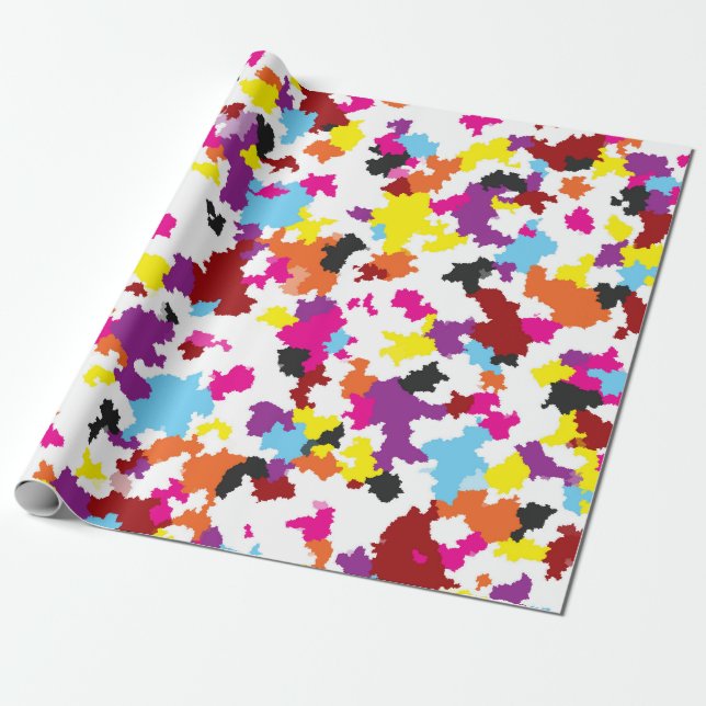 Colorful Crystalline Irregular Abstract Pattern  Wrapping Paper (Unrolled)
