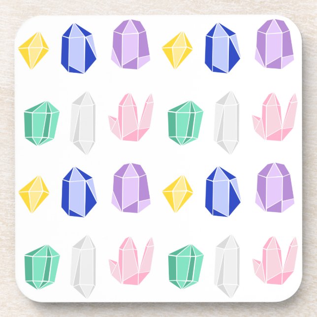 Colorful Crystals Pattern Coaster (Front)