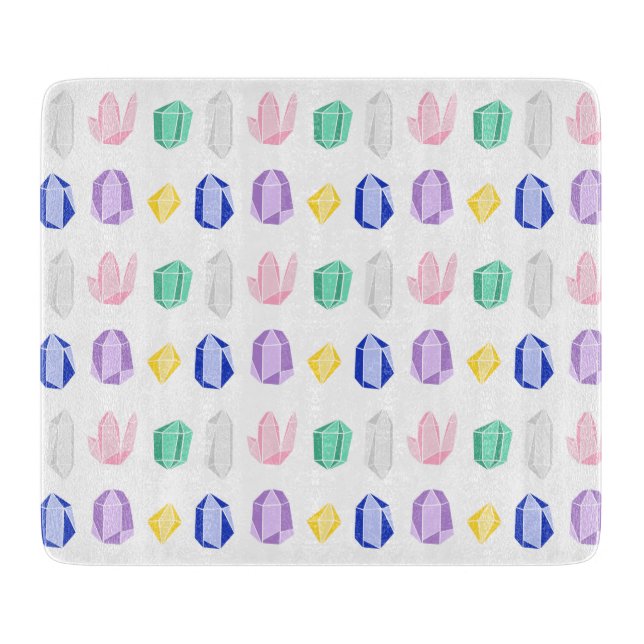 Colorful Crystals Pattern Cutting Board (Front)