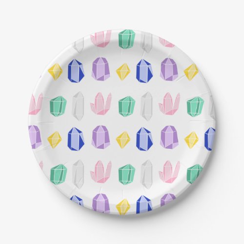 Colorful Crystals Pattern Paper Plates