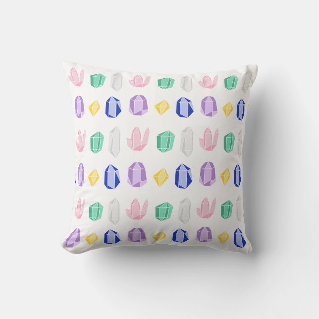 Colorful Crystals Pattern Throw Pillow (Front)