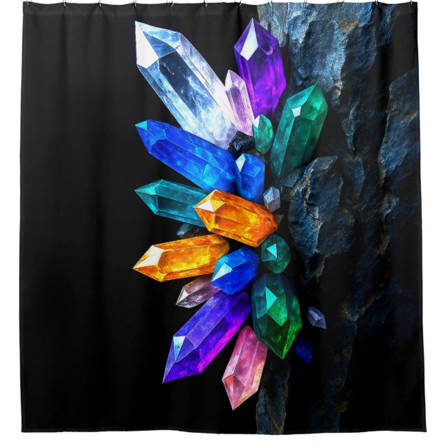 Colorful Crystals Shower Curtain (Front)