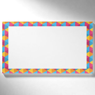 Colorful Cube Pattern Name Tag