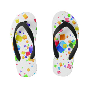 Colorful Cubes 1 Kid's Flip Flops