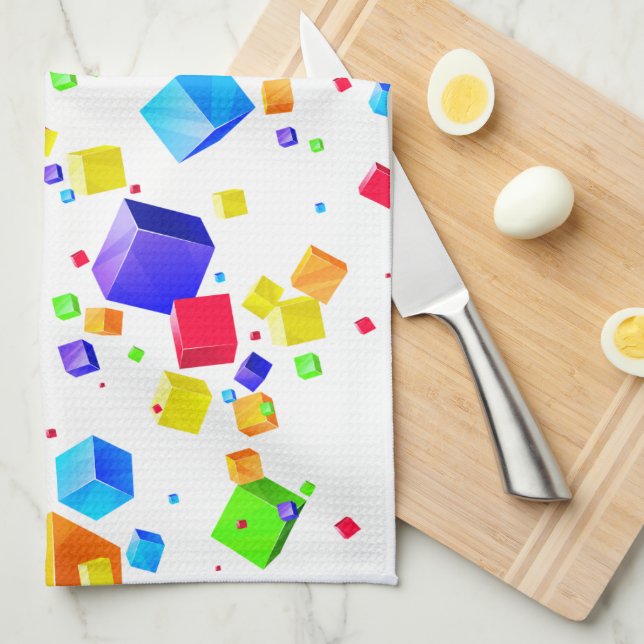 Colorful Cubes 1 Kitchen Towel (Quarter Fold)